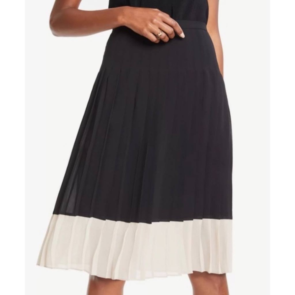 Ann Taylor Petit Pleated Multi Color Skirt Size 10P